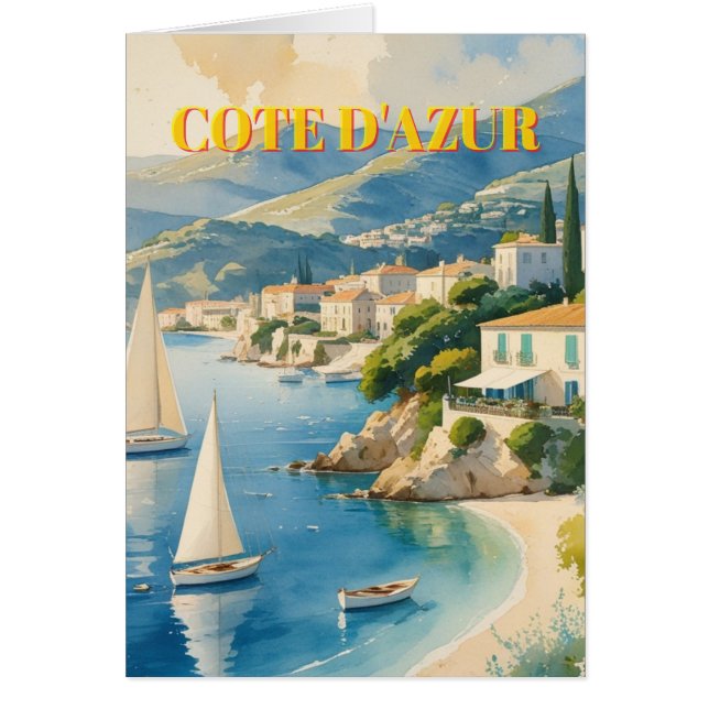  stijl Cote d'Azur Franse Reis Kaart (Voorkant)