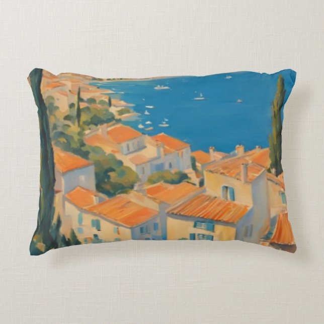  stijl Cote d'Azur Franse Reis Waterverf Accent Kussen (Voorkant)