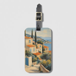  stijl Cote d'Azur Franse Reis Waterverf Bagagelabel