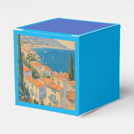  stijl Cote d'Azur Franse Reis Waterverf Bedankdoosjes (Voorkant Zijde)