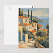  stijl Cote d'Azur Franse Reis Waterverf Briefkaart (Voorkant / Achterkant)