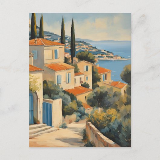  stijl Cote d'Azur Franse Reis Waterverf Briefkaart (Voorkant)