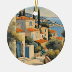 stijl Cote d'Azur Franse Reis Waterverf Keramisch Ornament