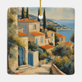 stijl Cote d'Azur Franse Reis Waterverf Keramisch Ornament (Achterkant)