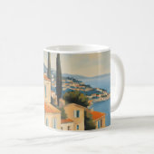  stijl Cote d'Azur Franse Reis Waterverf Koffiemok (Voorkant rechts)