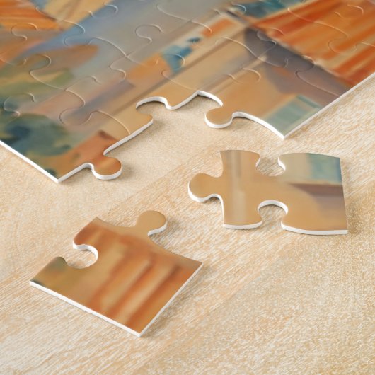 stijl Cote d'Azur Franse Reis Waterverf Legpuzzel (Zijkant)