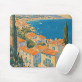  stijl Cote d'Azur Franse Reis Waterverf Muismat (Met muis)