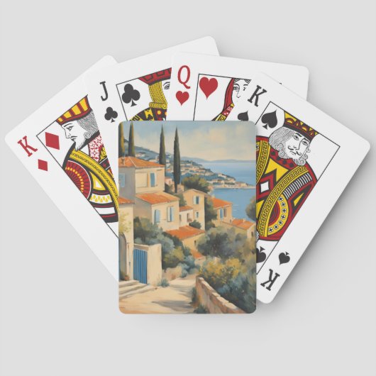  stijl Cote d'Azur Franse Reis Waterverf Pokerkaarten (Achterkant)