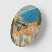 stijl Cote d'Azur Franse Reis Waterverf Ronde Klok (Hoek)