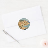  stijl Cote d'Azur Franse Reis Waterverf Ronde Sticker (Envelop)