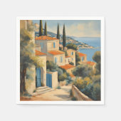  stijl Cote d'Azur Franse Reis Waterverf Servet (Voorkant)