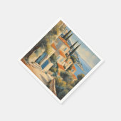  stijl Cote d'Azur Franse Reis Waterverf Servet (Hoek)