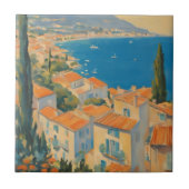  stijl Cote d'Azur Franse Reis Waterverf Tegeltje (Voorkant)