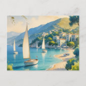 stijl Cote d'Azur Franse reizen Aankondigingskaart (Voorkant)