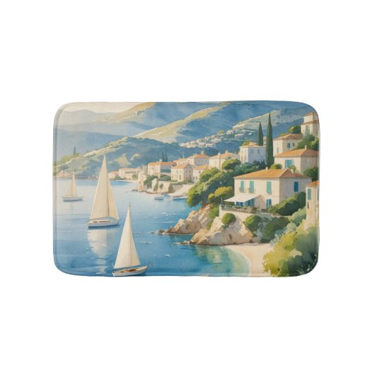  stijl Cote d'Azur Franse reizen Badmat (Voorkant)