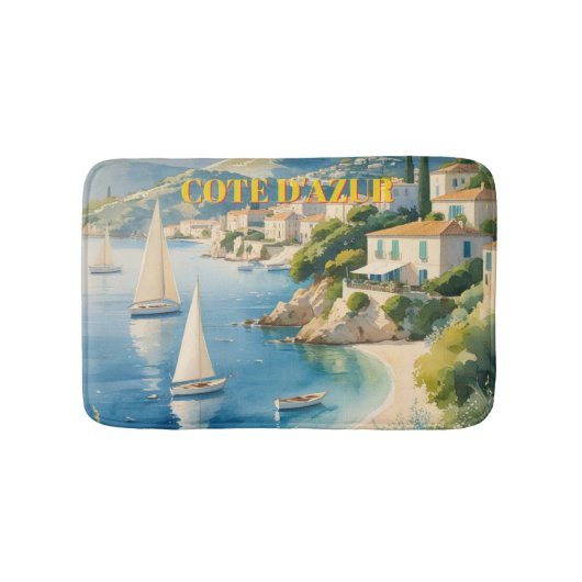 stijl Cote d'Azur Franse reizen Badmat (Voorkant)