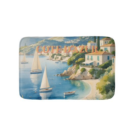 stijl Cote d'Azur Franse reizen Badmat (Voorkant)