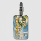 stijl Cote d'Azur Franse reizen Bagagelabel (Voorkant (verticaal))