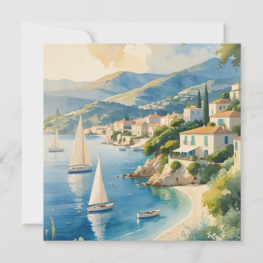 stijl Cote d'Azur Franse reizen Bedankkaart (Voorkant)