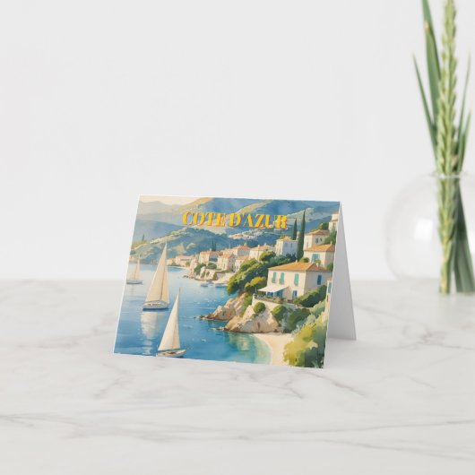 stijl Cote d'Azur Franse reizen Bedankkaart (Voorkant)