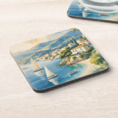  stijl Cote d'Azur Franse reizen Bier Onderzetter (Linkerzijde)