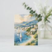  stijl Cote d'Azur Franse reizen Briefkaart (Staand voorkant)