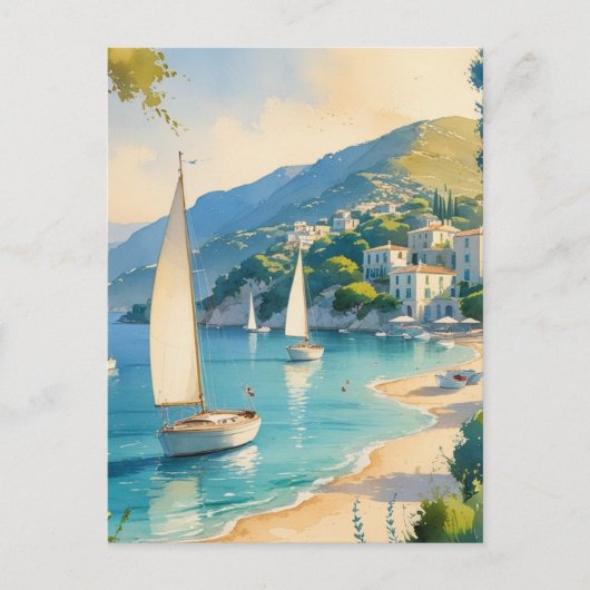 stijl Cote d'Azur Franse reizen Briefkaart (Voorkant)