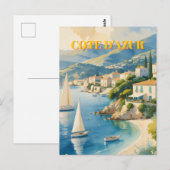 stijl Cote d'Azur Franse reizen Briefkaart (Voorkant / Achterkant)