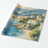  stijl Cote d'Azur Franse reizen Cadeaupapier (Uitgerold)