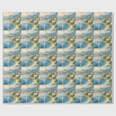stijl Cote d'Azur Franse reizen Cadeaupapier (Vlak)