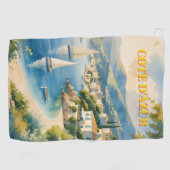  stijl Cote d'Azur Franse reizen Golfhanddoek (Horizontaal)