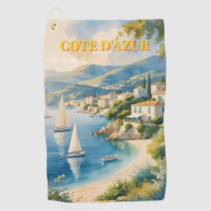  stijl Cote d'Azur Franse reizen Golfhanddoek