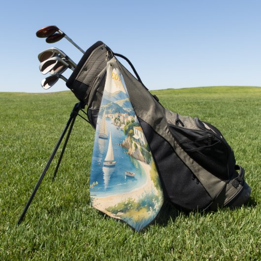  stijl Cote d'Azur Franse reizen Golfhanddoek (Groen)