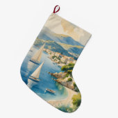 stijl Cote d'Azur Franse reizen Grote Kerstsok (Voorkant (Hangend))