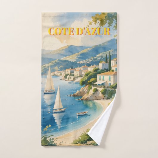  stijl Cote d'Azur Franse reizen Handdoek (Handdoek)