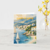  stijl Cote d'Azur Franse reizen Kaart (Gele Bloem)