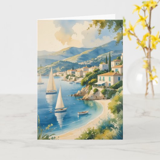  stijl Cote d'Azur Franse reizen Kaart (Gele Bloem)