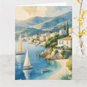  stijl Cote d'Azur Franse reizen Kaart (Gele Bloem)