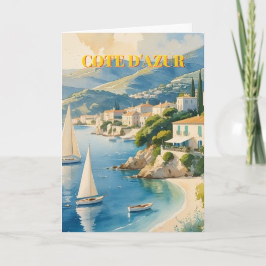 stijl Cote d'Azur Franse reizen Kaart (Voorkant)