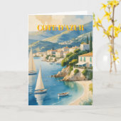 stijl Cote d'Azur Franse reizen Kaart (Gele Bloem)
