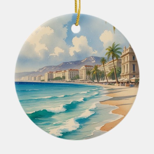  stijl Cote d'Azur Franse reizen Keramisch Ornament (Voorkant)