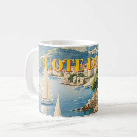 stijl Cote d'Azur Franse reizen Koffiemok (Voorkant links)