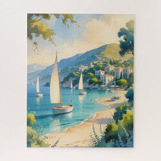 stijl Cote d'Azur Franse reizen Legpuzzel (Verticaal)