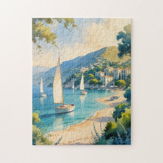 stijl Cote d'Azur Franse reizen Legpuzzel (Verticaal)