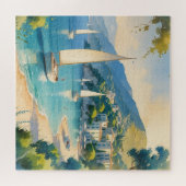 stijl Cote d'Azur Franse reizen Legpuzzel (Horizontaal)