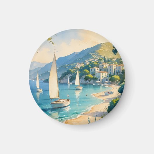 stijl Cote d'Azur Franse reizen Magneet (Voorkant)
