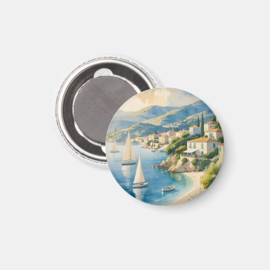 stijl Cote d'Azur Franse reizen Magneet (Voorkant / Achterkant)