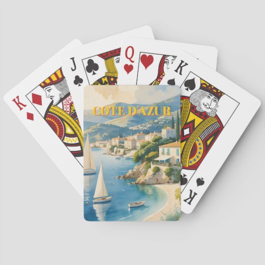 stijl Cote d'Azur Franse reizen Pokerkaarten (Achterkant)
