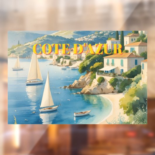 stijl Cote d'Azur Franse reizen Raamsticker (Vel 2)