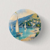  stijl Cote d'Azur Franse reizen Ronde Button 3,2 Cm (Voorkant)